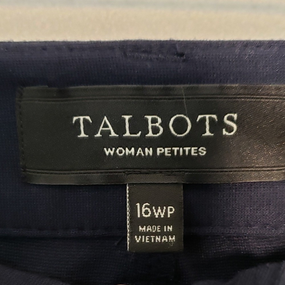 Talbots Women 16WP Heritage Pants Navy Blue Straight Leg Career Stretch - Picture 2 of 12